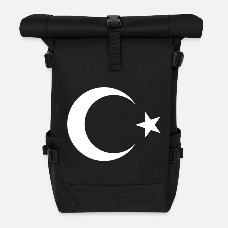 Drapeau turc noir - Sac à dos roll top - noir