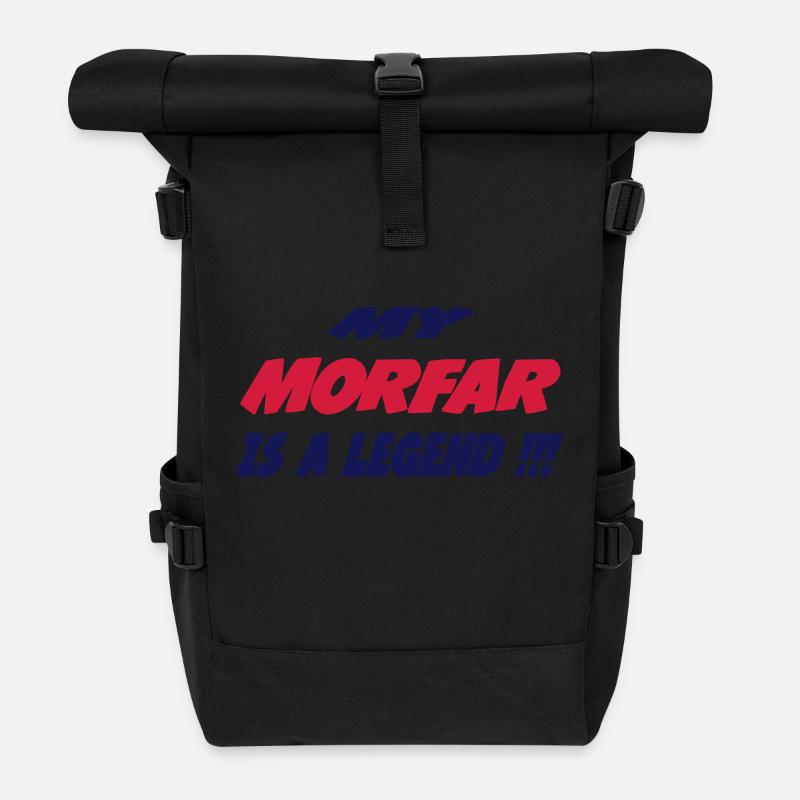 My morfar is a legend !!! - Roll Top Backpack - black