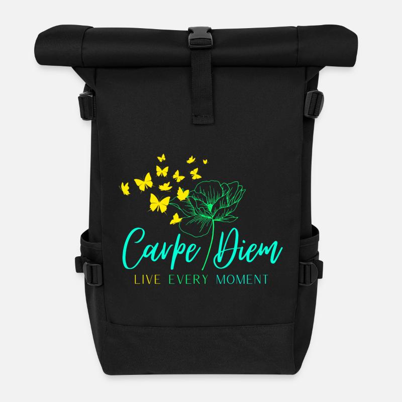 Carpe Diem VIVEZ CHAQUE INSTANT - Sac à dos roll top - noir