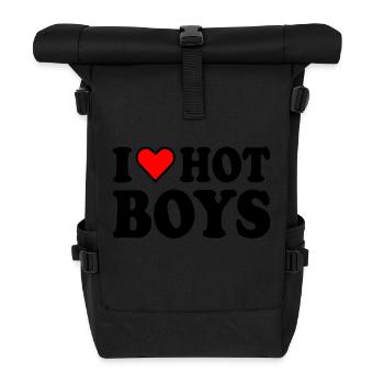 I love hot boys - Roll Top Backpack - black - Front