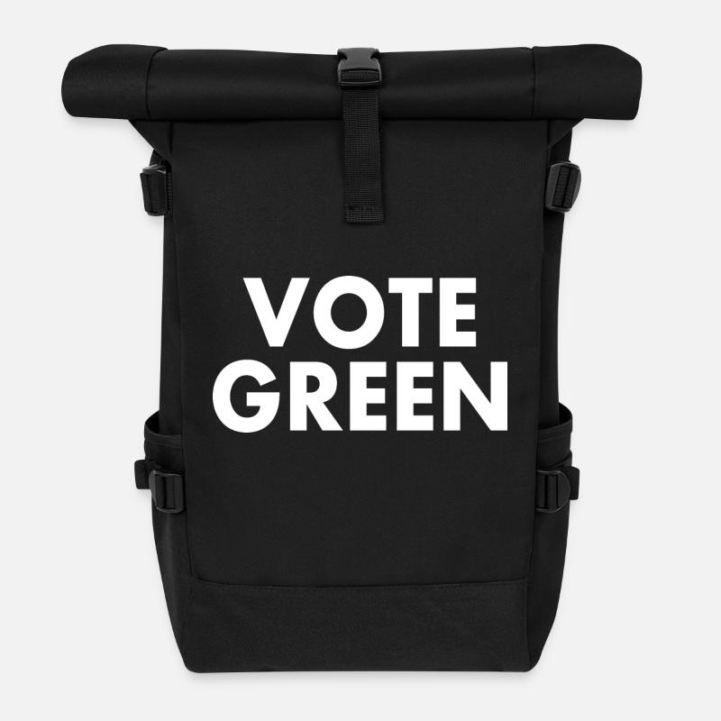 Vote green - Rolltop Rucksack - Schwarz