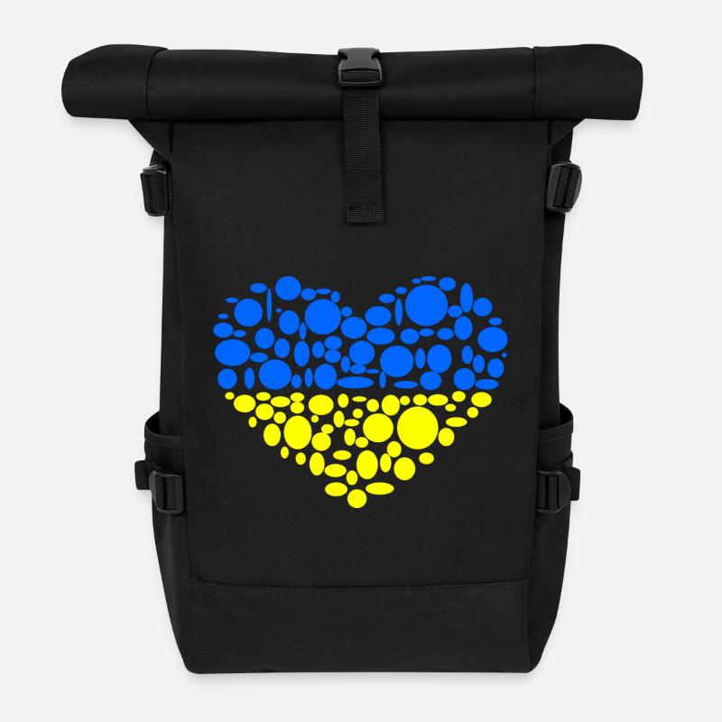 Ukraine - Rolltop Rucksack - Schwarz