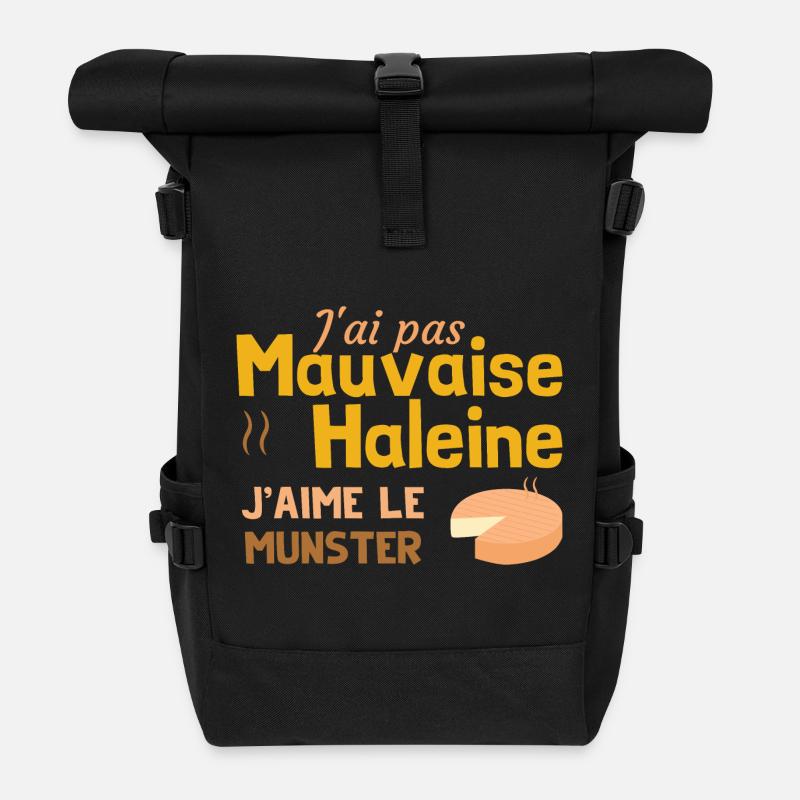 J'ai pas mauvaise haleine, j'aime le munster - Sac à dos roll top - noir