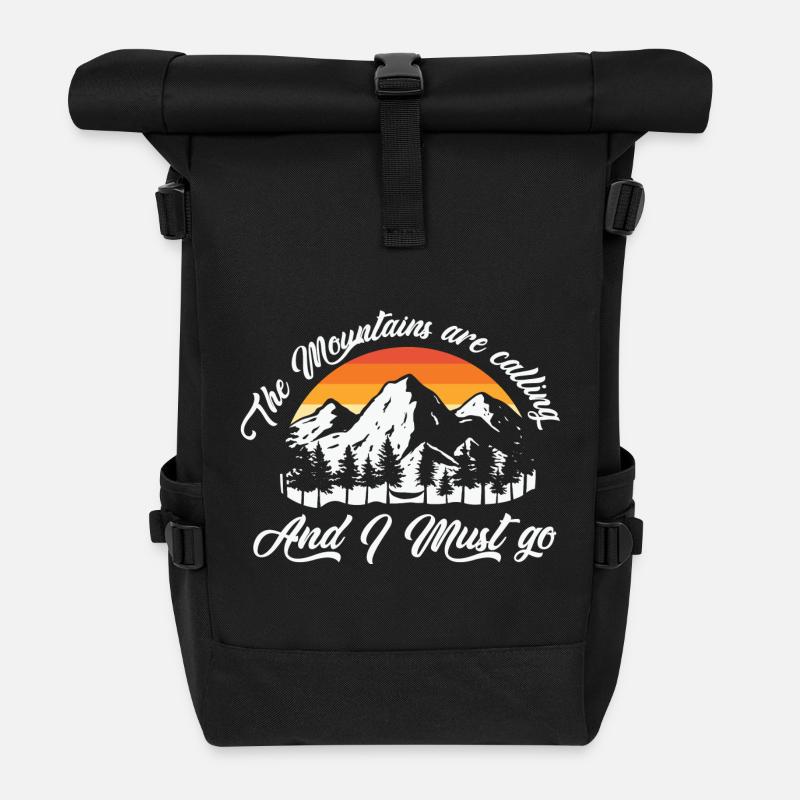 Berg, Wandern, Wandern - Rolltop Rucksack - Schwarz