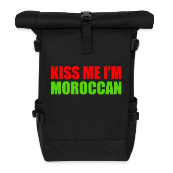 Kiss me im moroccan - morocco - Roll Top Backpack - black - Front