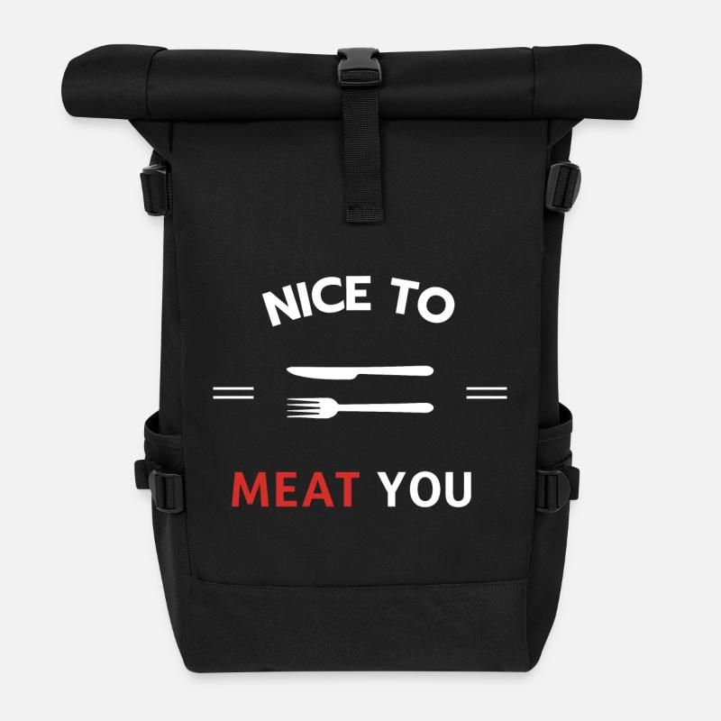 Schön, dich zu fleischen - Rolltop Rucksack - Schwarz