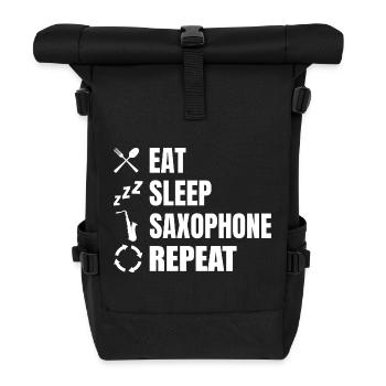 Eat Sleep Saxophone Repeat - Roll Top Backpack - black - Front
