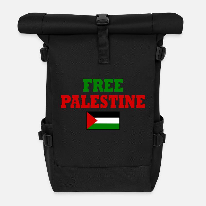 Free palestine - Roll Top Backpack - black