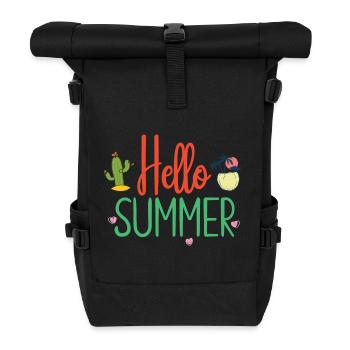 Hallo Sommer - Rolltop Rucksack - Schwarz - Vorne
