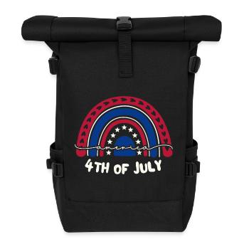 4th of July, independence day - Roll Top Backpack - black - Front