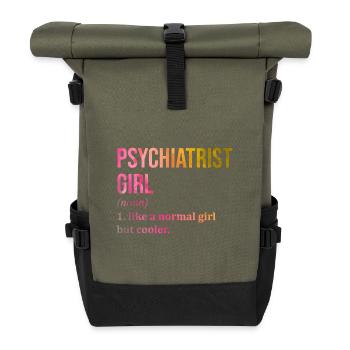 Psychiatrie - Rolltop Rucksack - Olive/Schwarz - Vorne