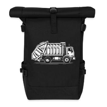 Conception simple et cool du camion à ordures - Sac à dos roll top - noir - Devant