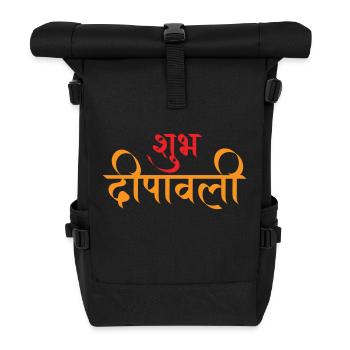 Frohes Diwali | Shubh Dipawali 02 | Kalligraphie - Rolltop Rucksack - Schwarz - Vorne