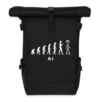 Evolution der KI – künstlichen Intelligenz - Rolltop Rucksack - Schwarz - Vorne