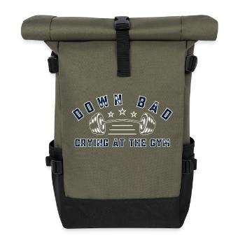 Unten Schlimmes Weinen Im Fitnessstudio - Rolltop Rucksack - Olive/Schwarz - Vorne