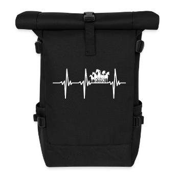 Herzschlag für Wildpferde Herde - Rolltop Rucksack - Schwarz - Vorne