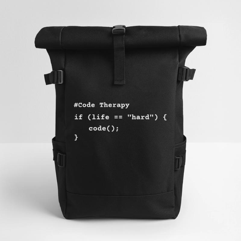 Code Therapy – T-shirt de programmation drôle Sac à dos roll top