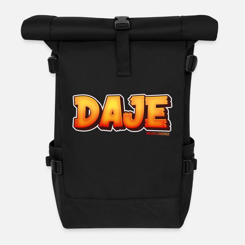 Roman phrases: DAJE - Roll Top Backpack - black