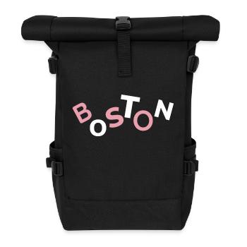 Lila Bostoner Souvenir - Rolltop Rucksack - Schwarz - Vorne