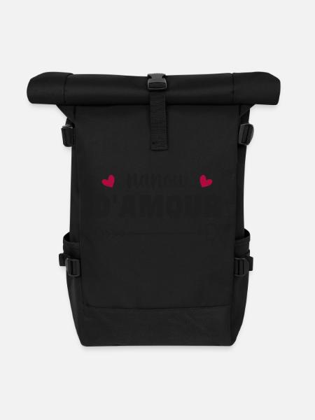nanou d'amour - Sac à dos roll top - noir