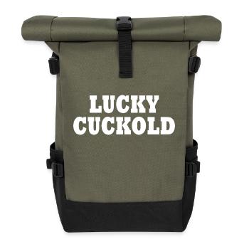 Lucky cuckold - Roll Top Backpack - olive/black - Front