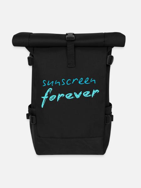Sunscreen forever - Roll Top Backpack - black