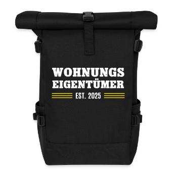 Wohnungseigentümer 2025 Wohnung Eigentümer - Rolltop Rucksack - Schwarz - Vorne