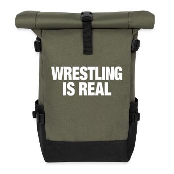 La lutte est un vrai fan de lutteurs professionnels - Sac à dos roll top - olive/noir - Devant