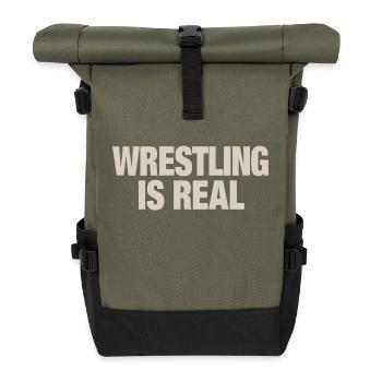 La lutte est un vrai fan de lutteur professionnel - Sac à dos roll top - olive/noir - Devant
