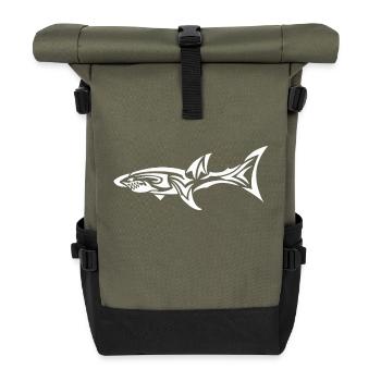 Shark w - Roll Top Backpack - olive/black - Front