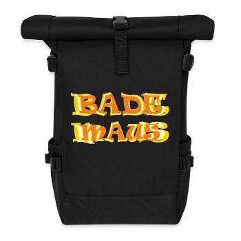Bademaus Eis baden schwimmen Freibad Urlaub Somme - Rolltop Rucksack - Schwarz - Vorne