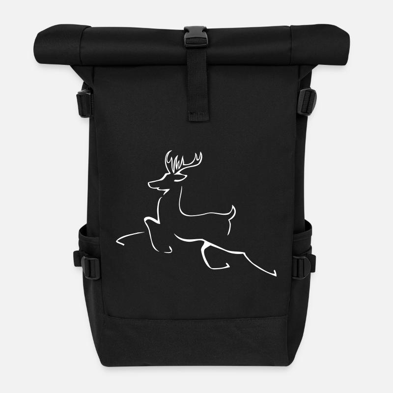 Rentier Silhouette | reindeer stylish - Rolltop Rucksack - Schwarz