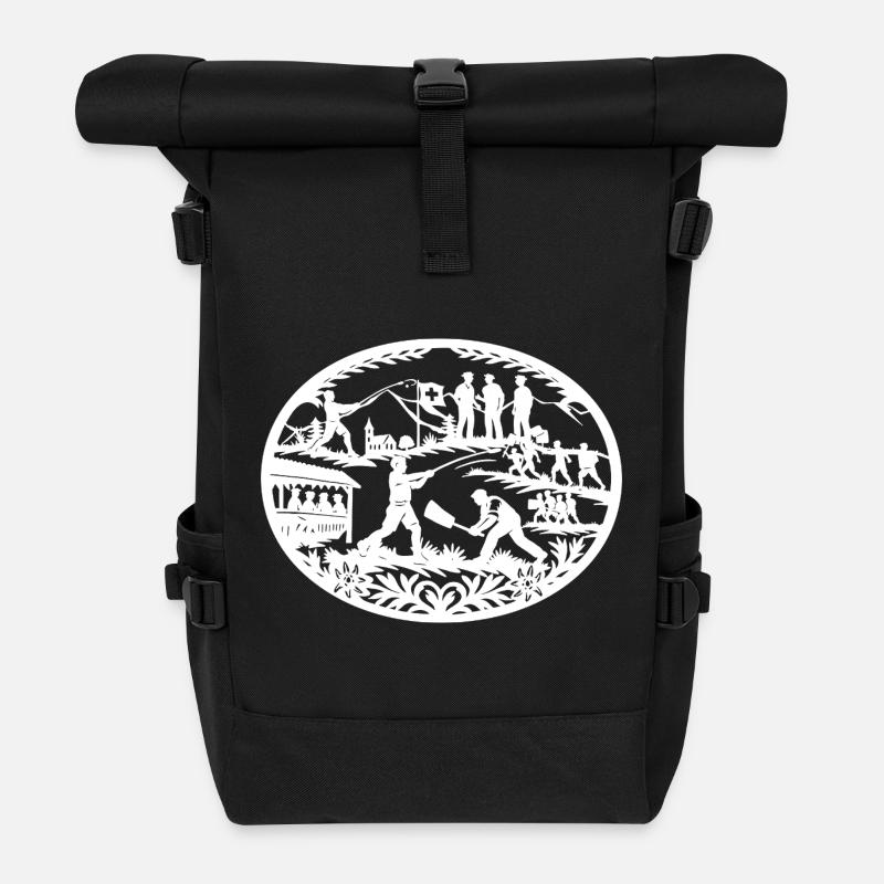 Hornussen_white - Sac à dos roll top - noir