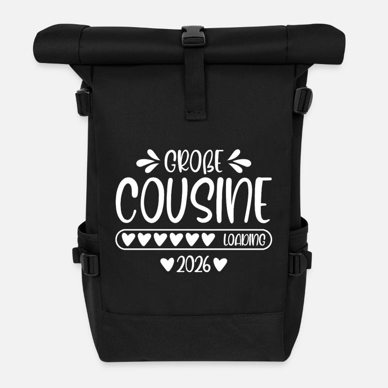 Große Cousine 2026 loading - Rolltop Rucksack - Schwarz