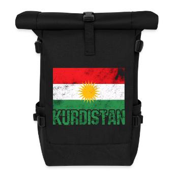 Kurdisches Friedenssymbol mit Kurdistan Kurden  - Rolltop Rucksack - Schwarz - Vorne
