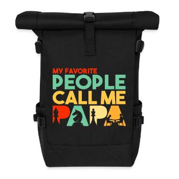 Meine Lieblingsleute nennen mich Papa Schachspieler-Geschenk - Rolltop Rucksack - Schwarz - Vorne