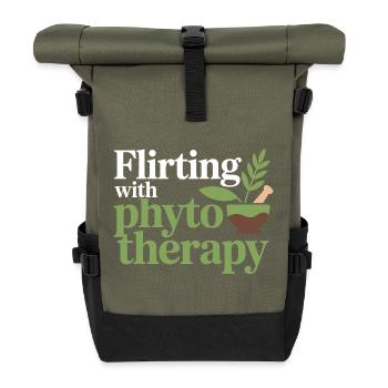 Herbalist Flirting With Phytotherapy Professional  - Roll Top Backpack - olive/black - Front
