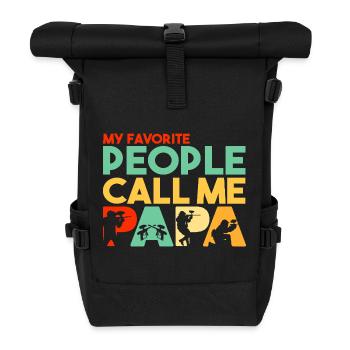 Paintball Papa Retro Hobbyist Silhouette Art - Rolltop Rucksack - Schwarz - Vorne