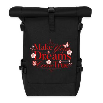 Lassen Sie Ihre Blumenträume wahr werden - Rolltop Rucksack - Schwarz - Vorne