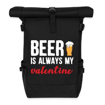 La bière est mon art de bière artisanale drôle de Saint-Valentin - Sac à dos roll top - noir - Devant
