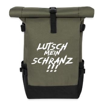 Suck my Schranz!! White - Roll Top Backpack - olive/black - Front