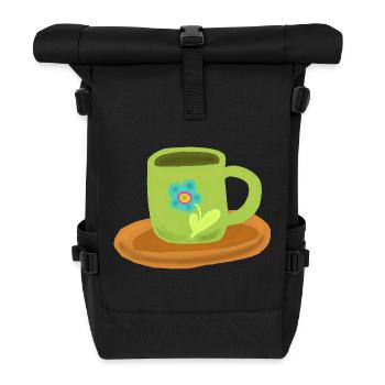 Cup Teacup Birthday Morning Grouch - Roll Top Backpack - black - Front