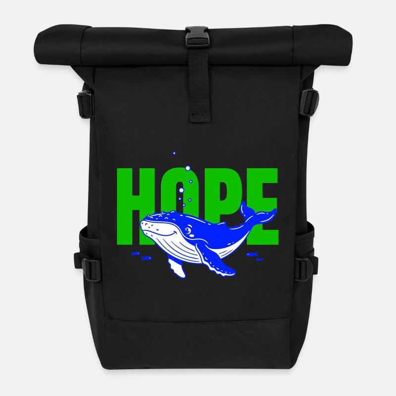 Whale Hope in the Baltic Sea - Roll Top Backpack - black