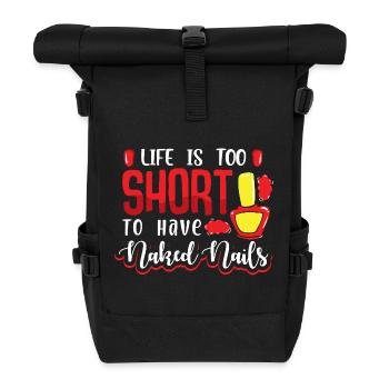 Nail Designer Nail Designer Cosmetics Nail Salon - Roll Top Backpack - black - Front