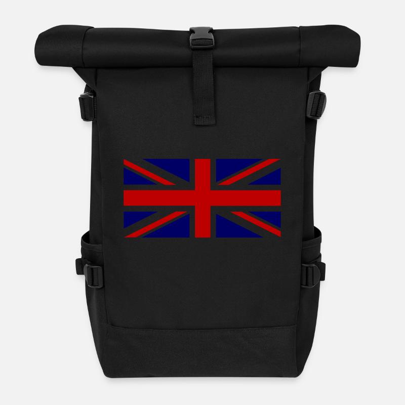 Union Jack - Roll Top Backpack - black