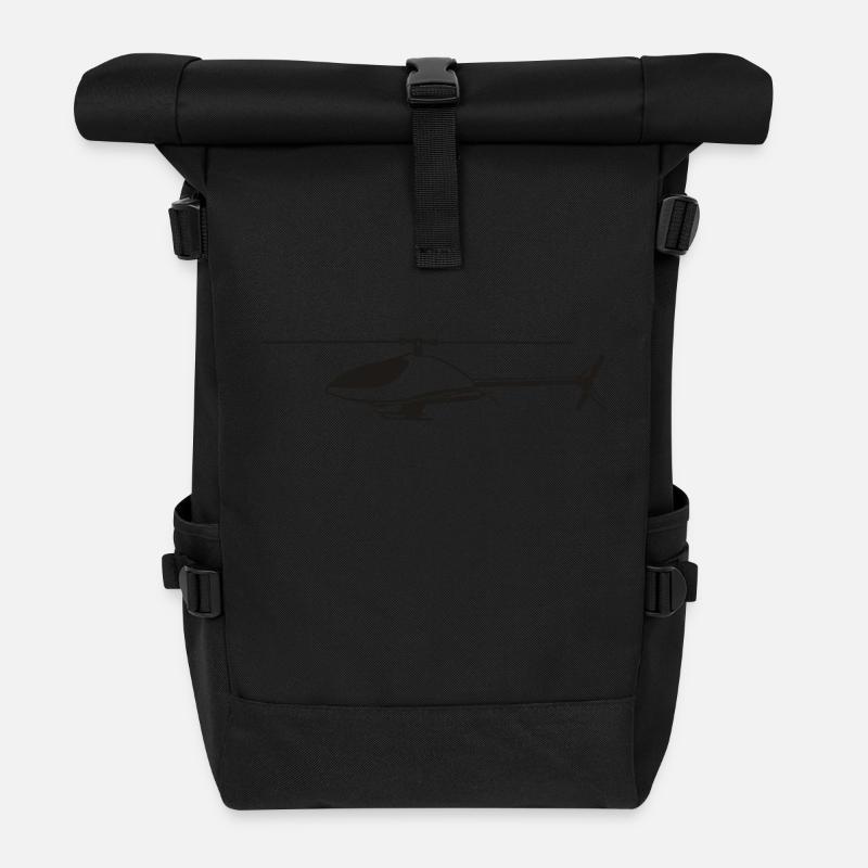helicopter_02 - Rolltop Rucksack - Schwarz
