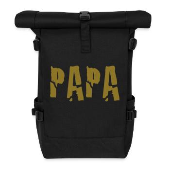 papa - Rolltop Rucksack - Schwarz - Vorne
