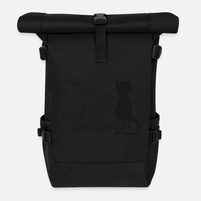 KATZE = ENGEL - Rolltop Rucksack - Schwarz