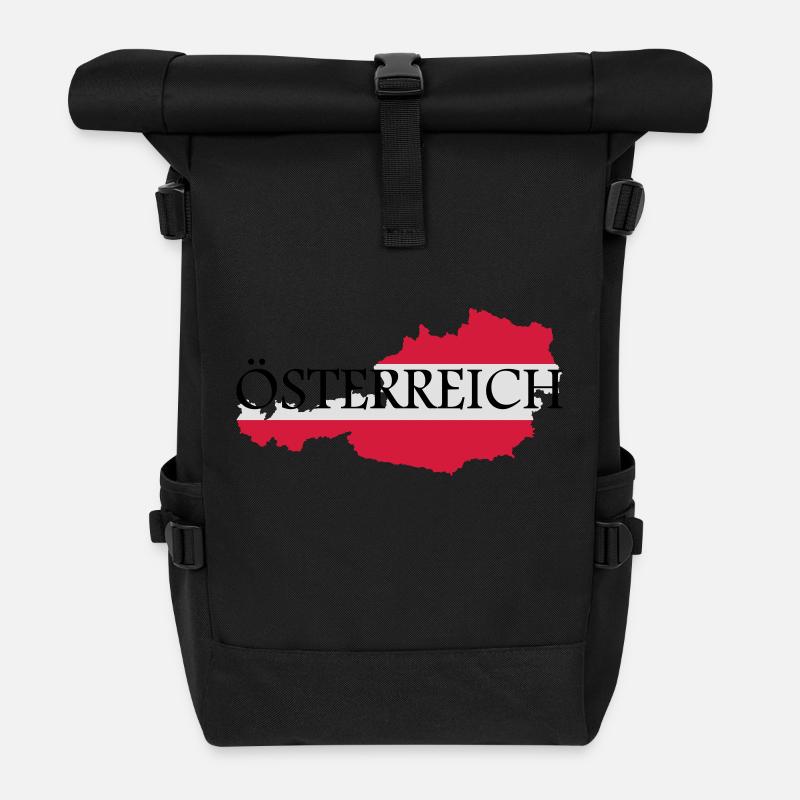Österreich - Rolltop Rucksack - Schwarz