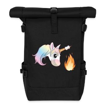 Unicorn Marshmallow - Rolltop Rucksack - Schwarz - Vorne